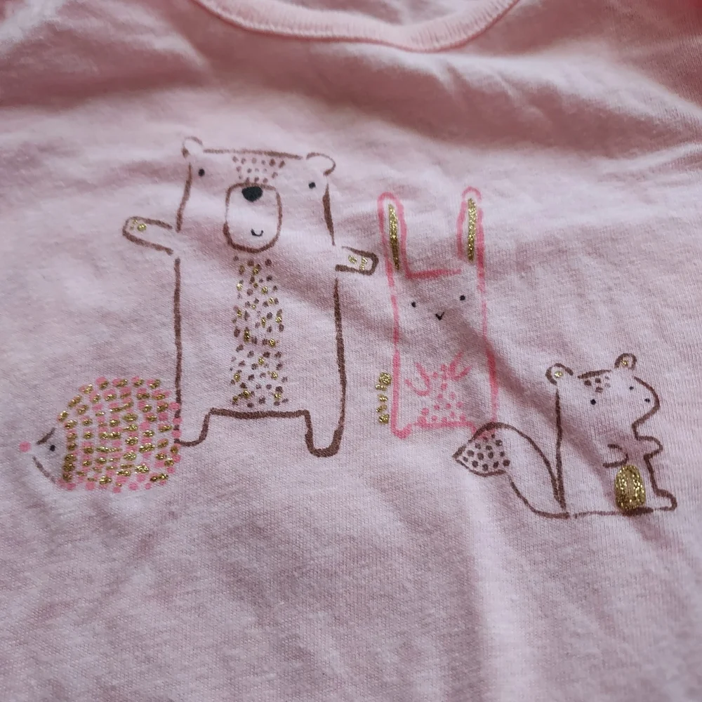 Jumping Beans 3 Piece Bundle Pink Sparkly Baby Girl Matching Set 6mo